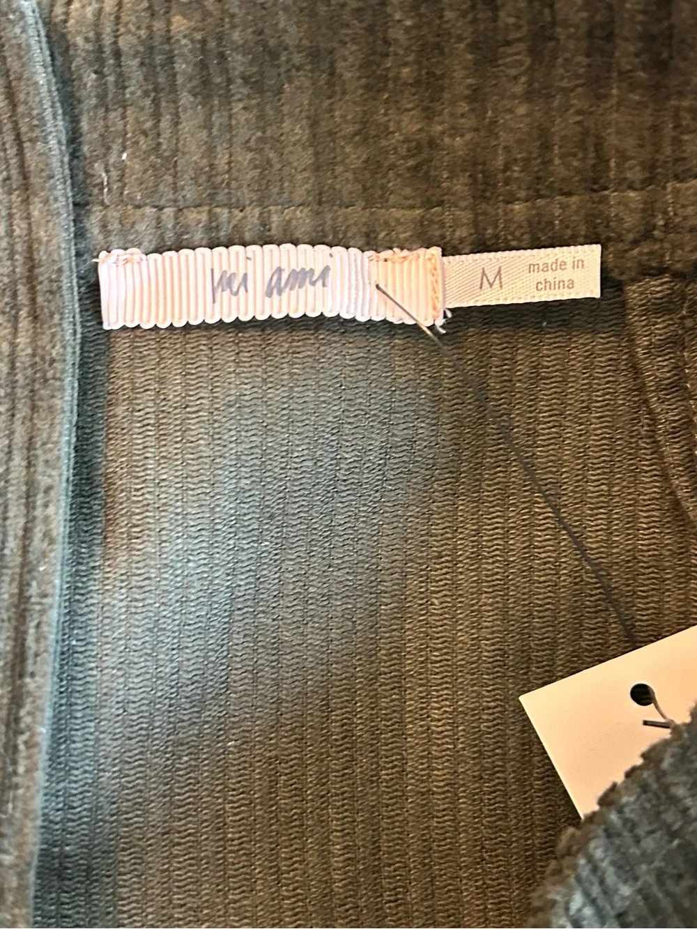 Francesca's Mi Ami Tamm Zip Corduroy Mini Skirt in Olive Green Zip Pockets NWT